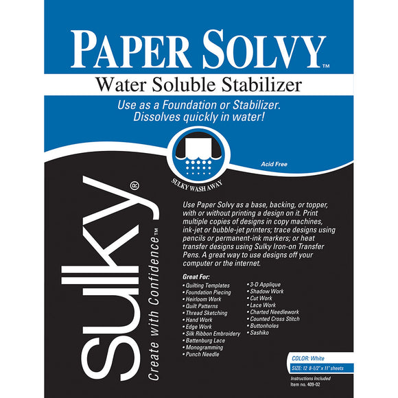 Solvy Water Soluble Stabilizer