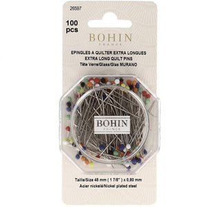 Bohin Glass Head Quilting Pins 100/pkg